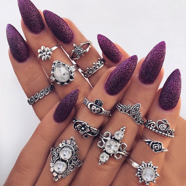 15 Pcs/set Ring Set For Women - Jeglow store