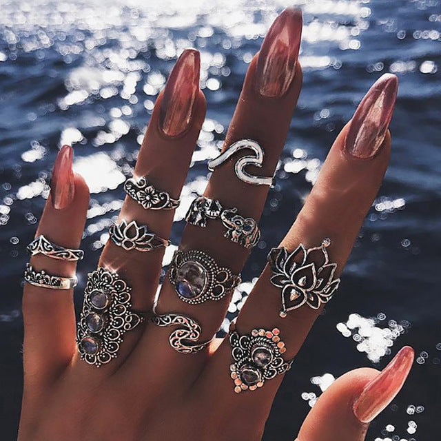 15 Pcs/set Ring Set For Women - Jeglow store