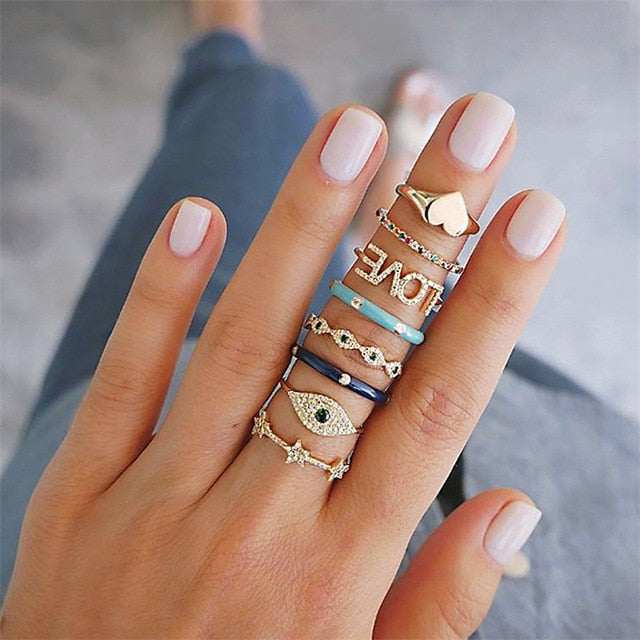 15 Pcs/set Ring Set For Women - Jeglow store