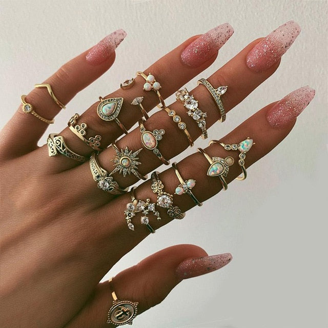 15 Pcs/set Ring Set For Women - Shopeasywear