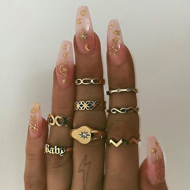15 Pcs/set Ring Set For Women - Shopeasywear