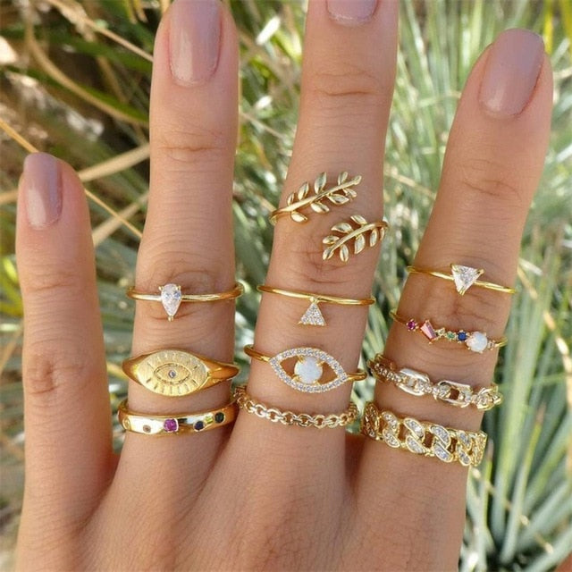 15 Pcs/set Ring Set For Women - Jeglow store