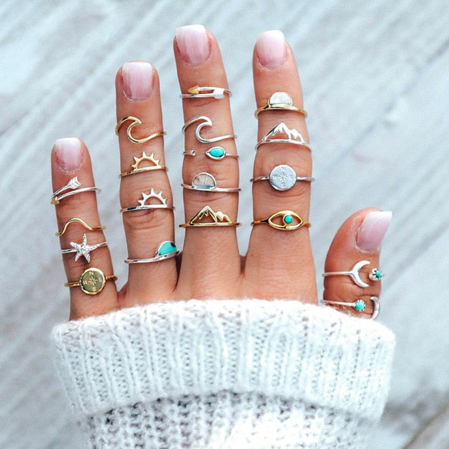 15 Pcs/set Ring Set For Women - Jeglow store