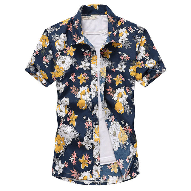 Palm Tree Printed Hawaiian Beach Shirt - Shopeasywear