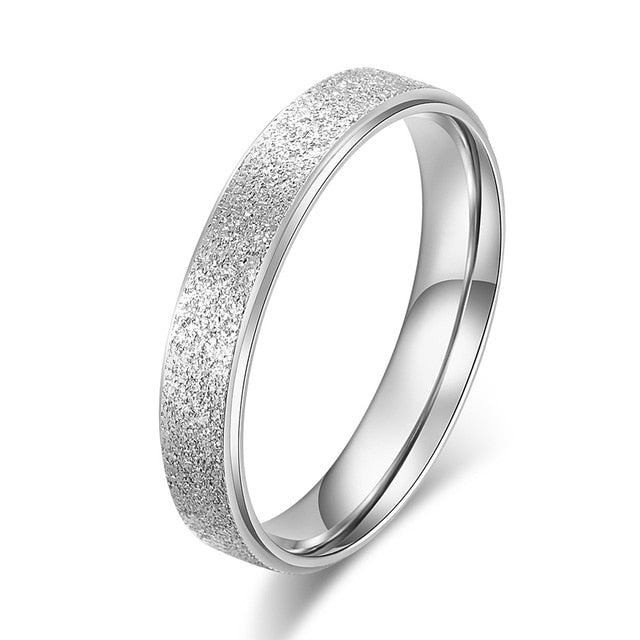 KNOCK High quality Fashion Simple Scrub Stainless Steel Women 's Rings 2 mm Width Rose Gold Color Finger Gift For Girl Jewelry - Shopeasywear