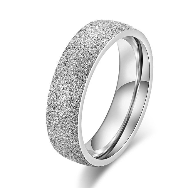 KNOCK High quality Fashion Simple Scrub Stainless Steel Women 's Rings 2 mm Width Rose Gold Color Finger Gift For Girl Jewelry - Shopeasywear