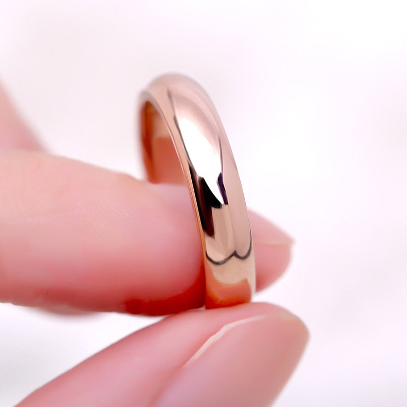 KNOCK High quality Simple Round Men Rings female Rose Gold color wedding rings for women Lover's fashion Jewelry Gift - Shopeasywear