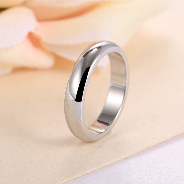 KNOCK High quality Simple Round Men Rings female Rose Gold color wedding rings for women Lover's fashion Jewelry Gift - Shopeasywear