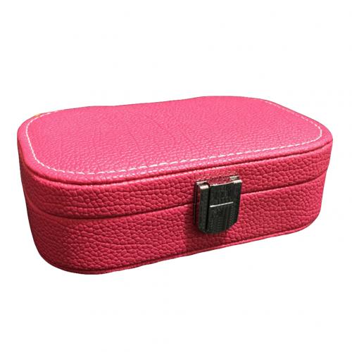 Jewelry Storage Box Portable Ring Display Box Earring Storage Case Jewelry Organizer with Mirror Faux Leather Jewelry Box Women - Shopeasywear
