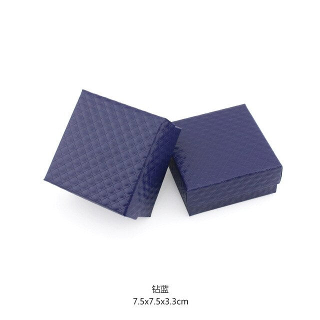 7.5*7.5 Red/Blue/Buff/Black/Pink/White Paper Square Jewelry Box Package GIft Box for Necklace Bracelet Earrings Fashion Jewelry - Shopeasywear