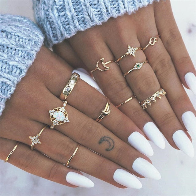 Moon Star Beads Ring For Women - Shopeasywear