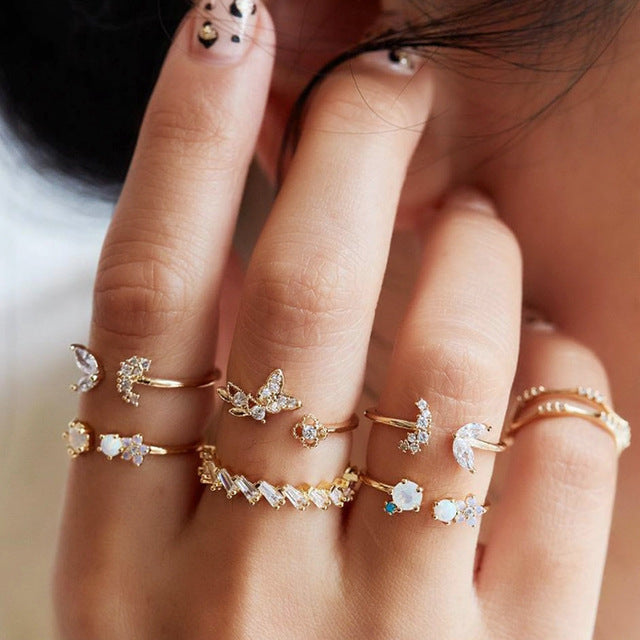 Moon Star Beads Ring For Women - Shopeasywear