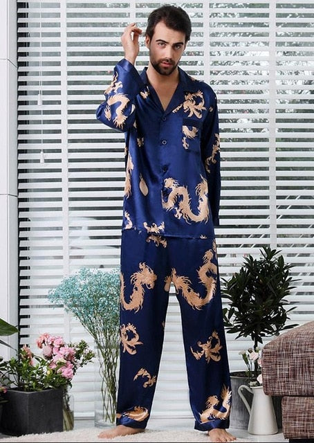 Couple Silk Satin Pajamas Set