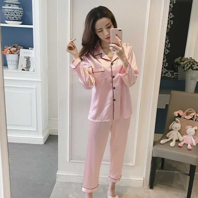 Silk Satin Women Pajama Sets