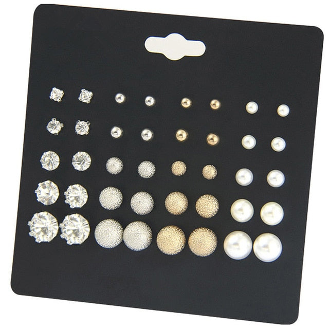 Shiny Wedding Stud Earrings Set For Women - Shopeasywear