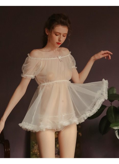 Women Sheer Stars Ultra-thin Sexy Pajamas