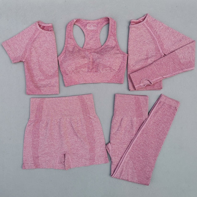 5Pcs Women Vital Seamless Yoga Set - Jeglowstore