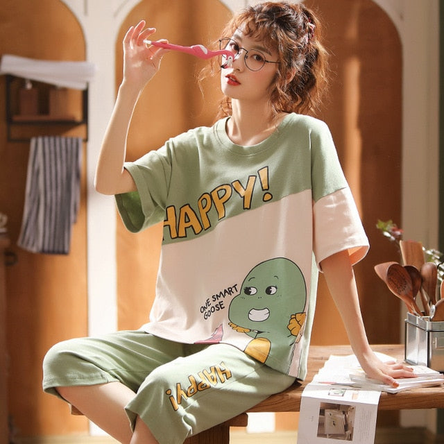 Summer Women's Pajama Set | Plus Size - Jeglowstore