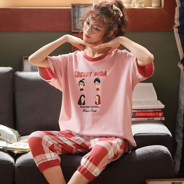 Summer Women's Pajama Set | Plus Size - Jeglowstore