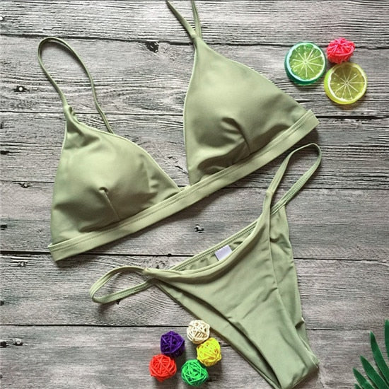 Unpadded Brazilian Bikini Set For Women