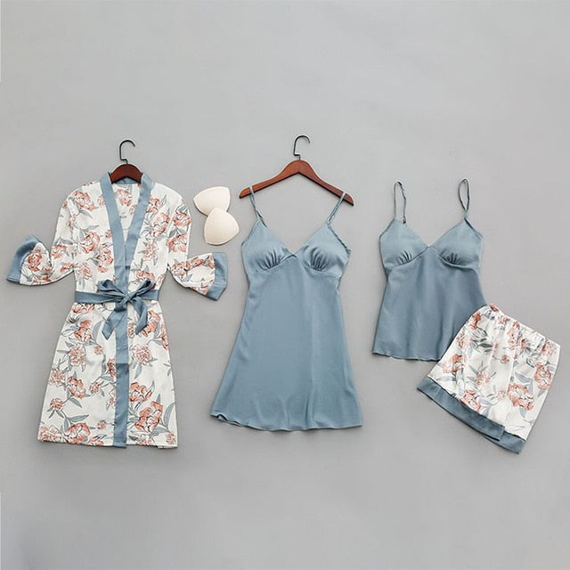 Summer Sexy Women Pajamas with Chest Pads