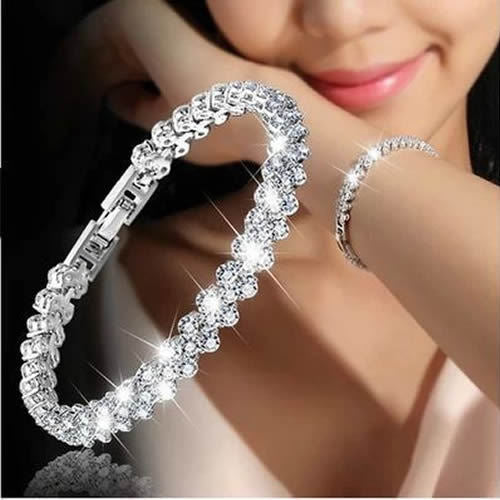 Women Silver Rose Gold Bracelet