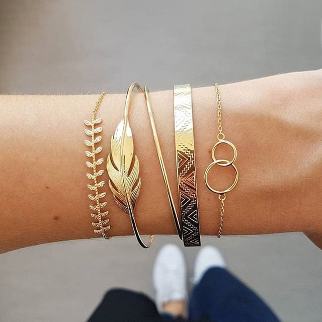 Metal Bracelet Set for Women
