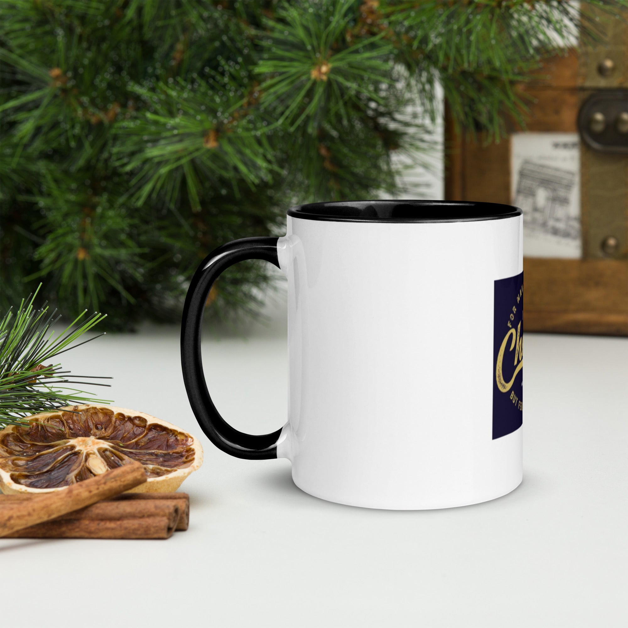 Custom Religious Coffee Mug with Color yellow gold Inside