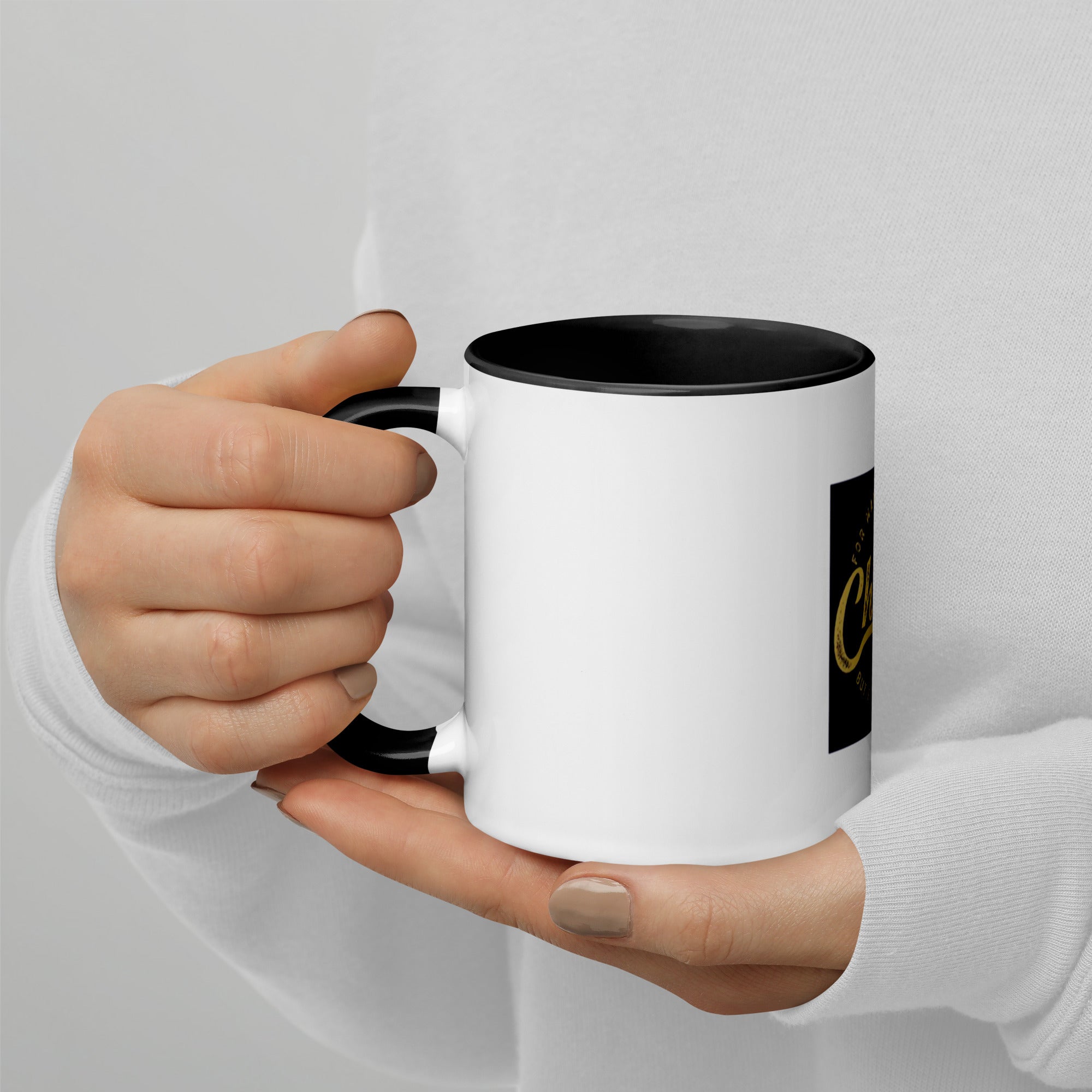 Custom Religious Coffee Mug with Color yellow gold Inside