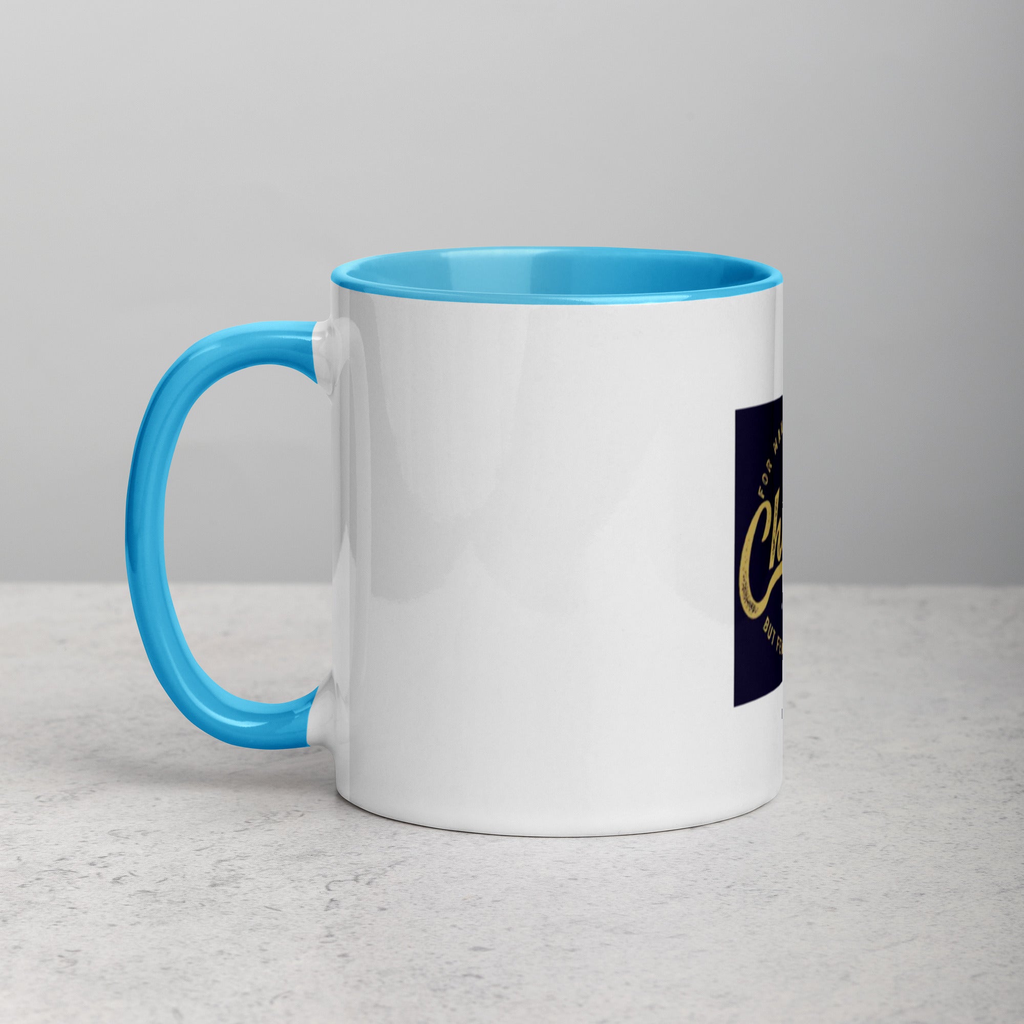 Custom Religious Coffee Mug with Color yellow gold Inside
