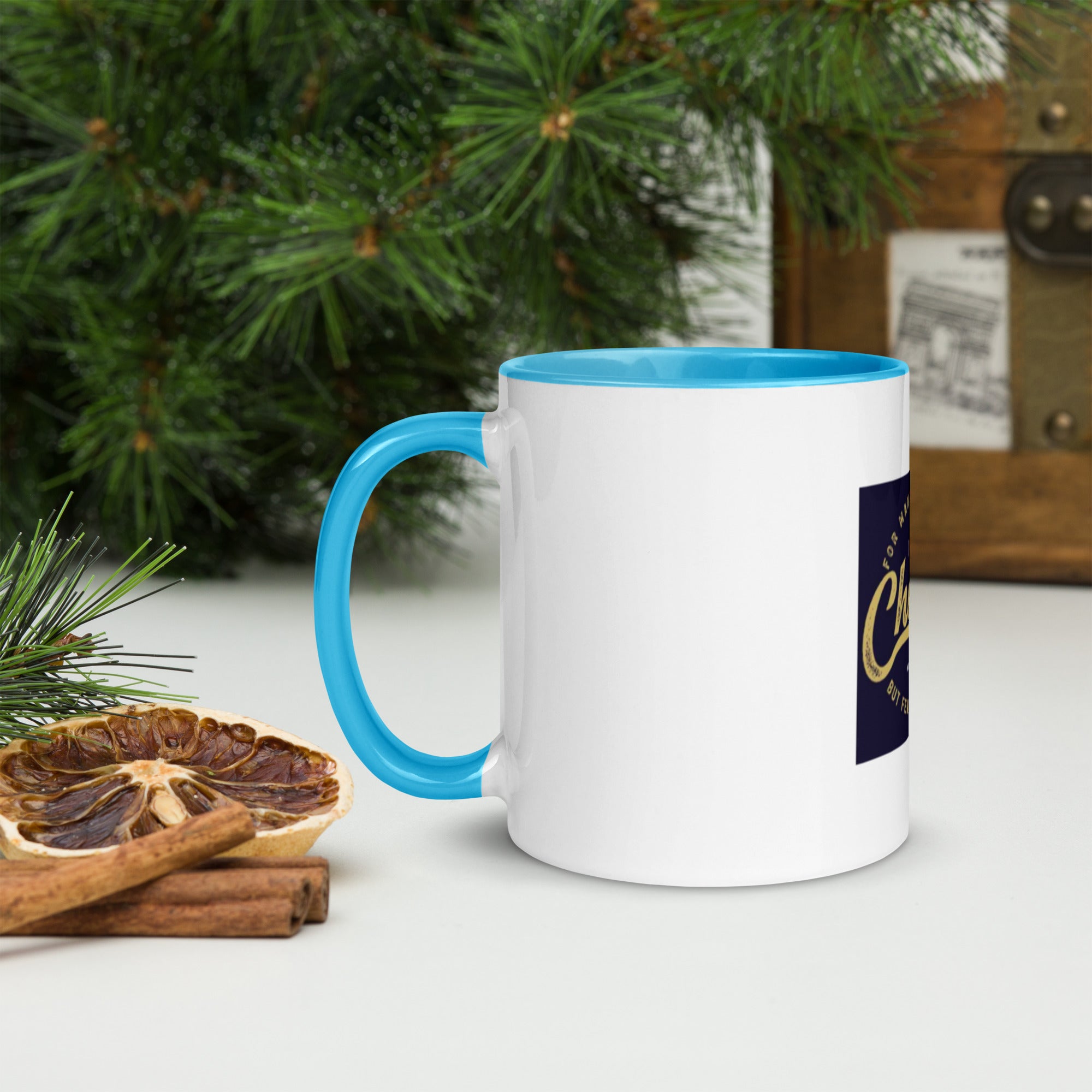 Custom Religious Coffee Mug with Color yellow gold Inside