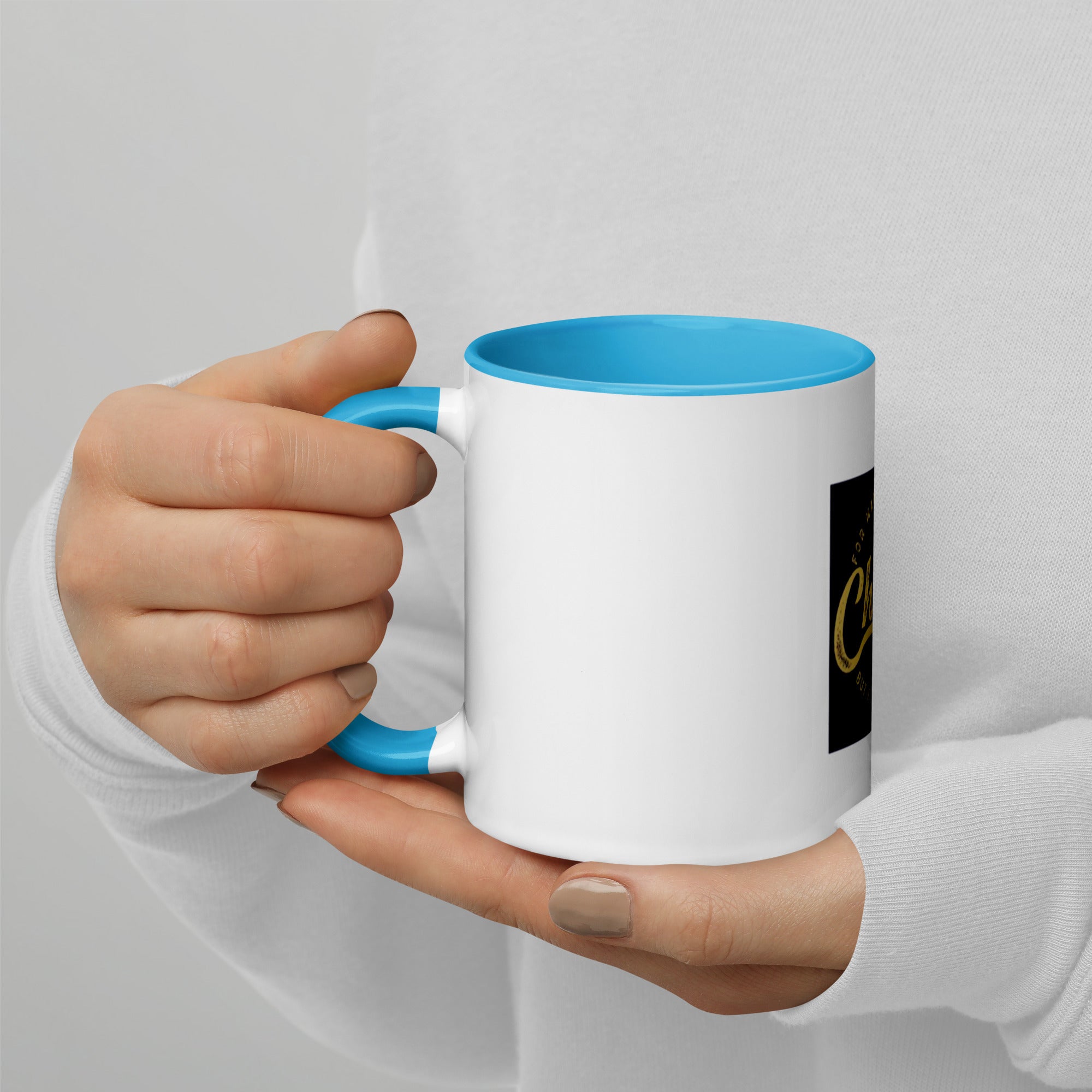 Custom Religious Coffee Mug with Color yellow gold Inside