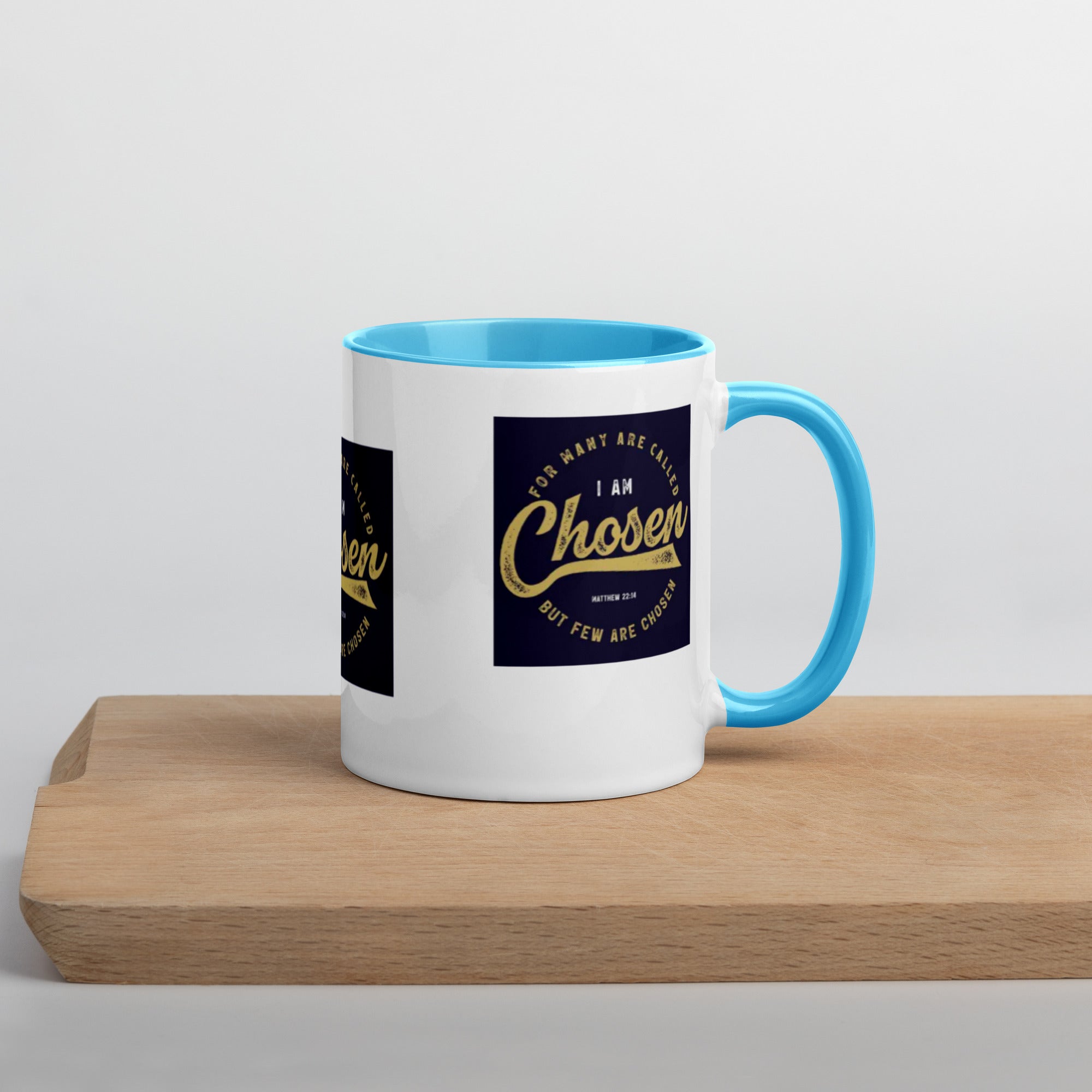 Custom Religious Coffee Mug with Color yellow gold Inside
