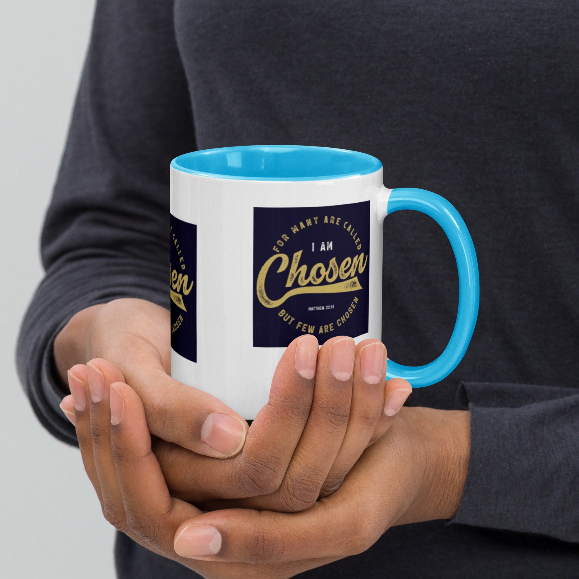 Custom Religious Coffee Mug with Color yellow gold Inside