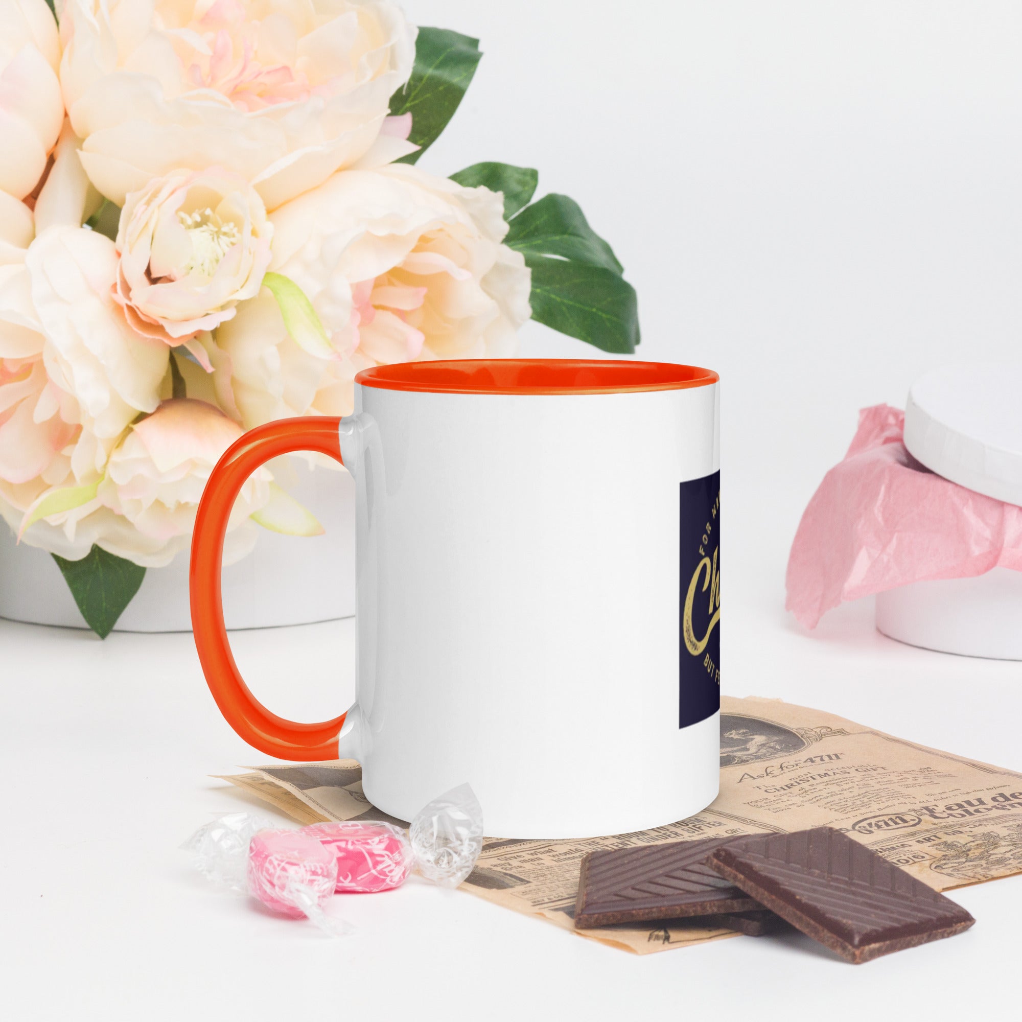 Custom Religious Coffee Mug with Color yellow gold Inside