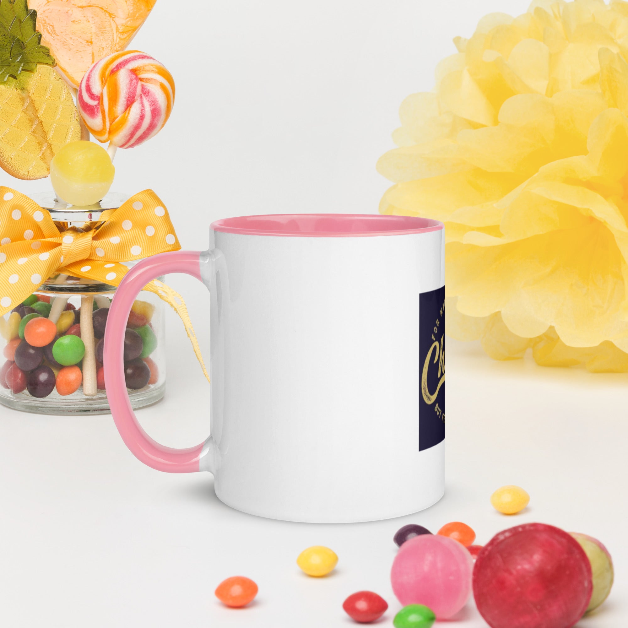 Custom Religious Coffee Mug with Color yellow gold Inside