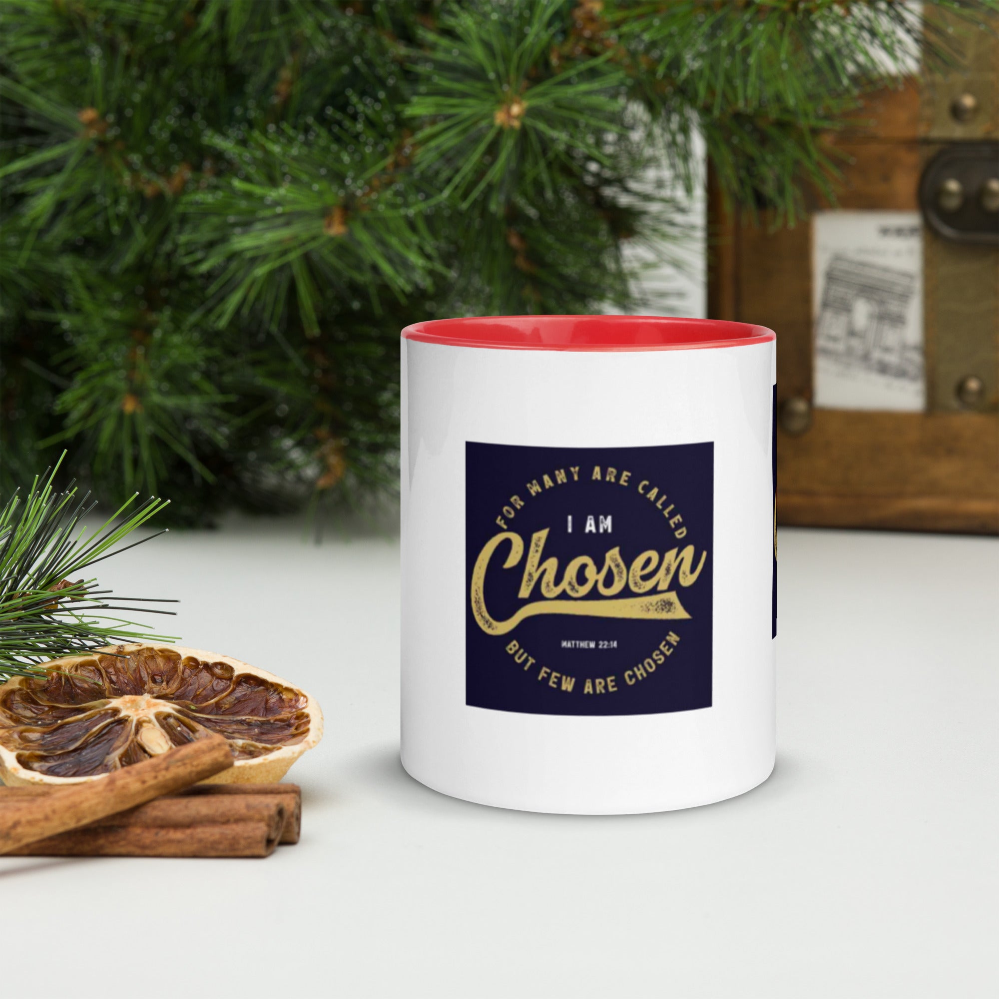Custom Religious Coffee Mug with Color yellow gold Inside