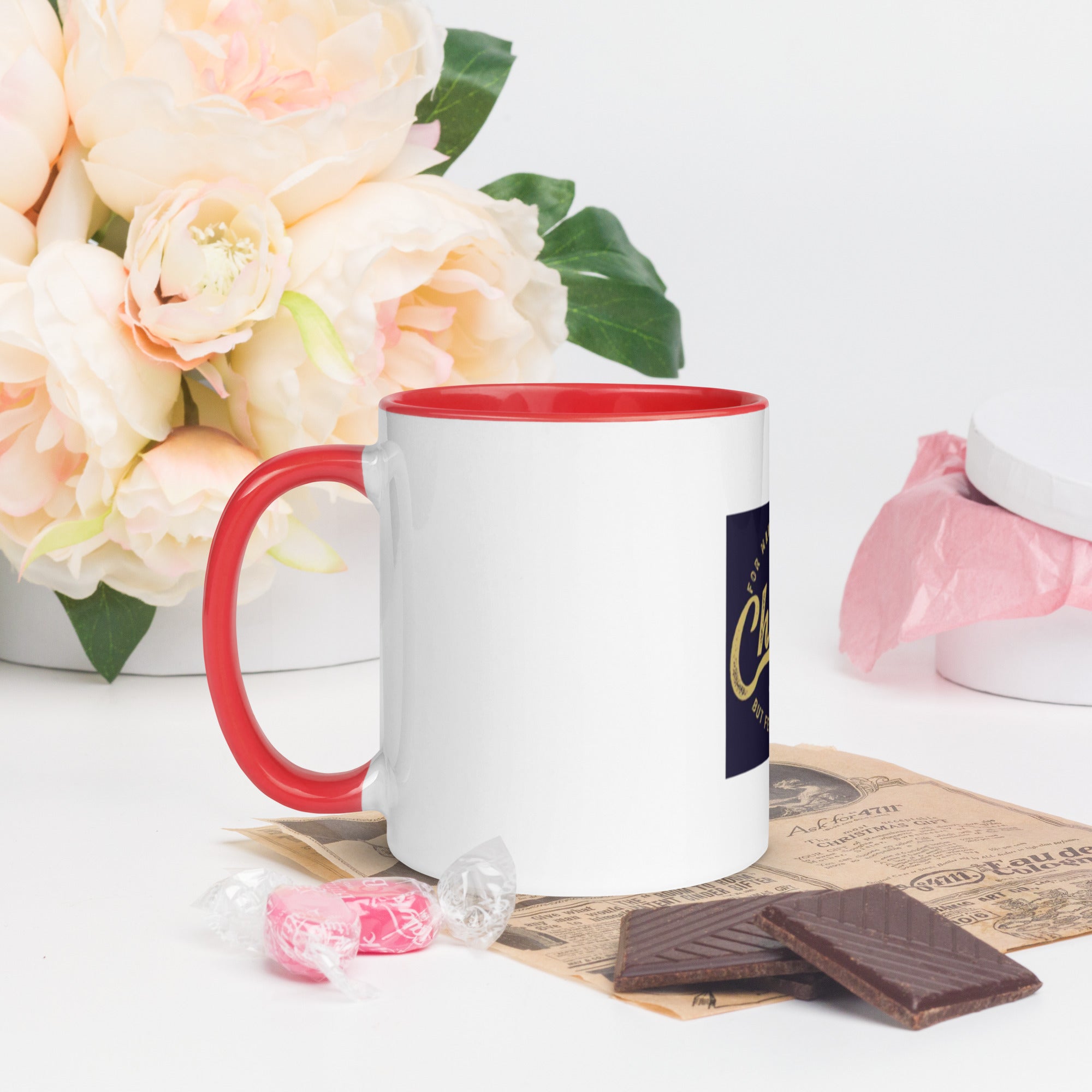 Custom Religious Coffee Mug with Color yellow gold Inside