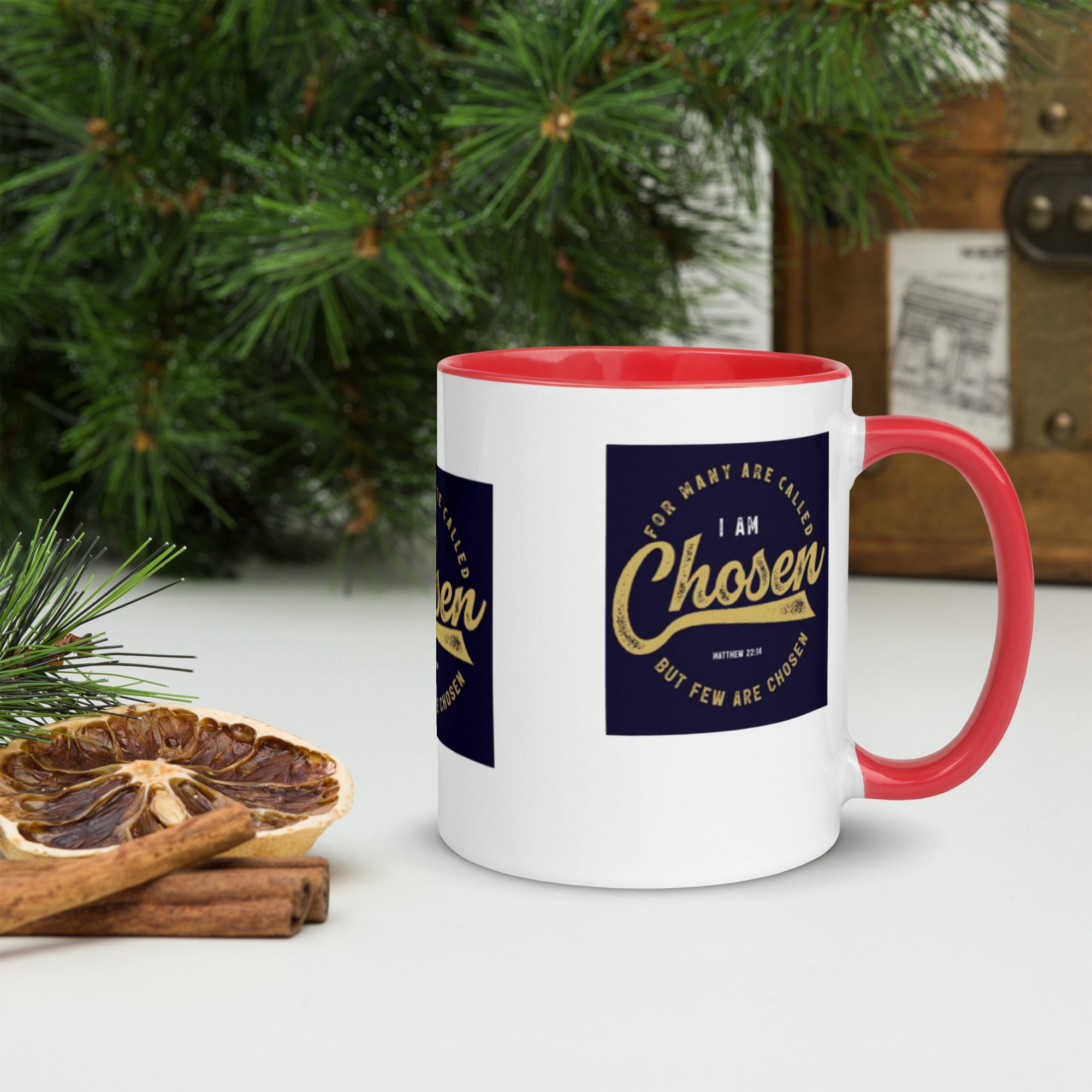 Custom Religious Coffee Mug with Color yellow gold Inside