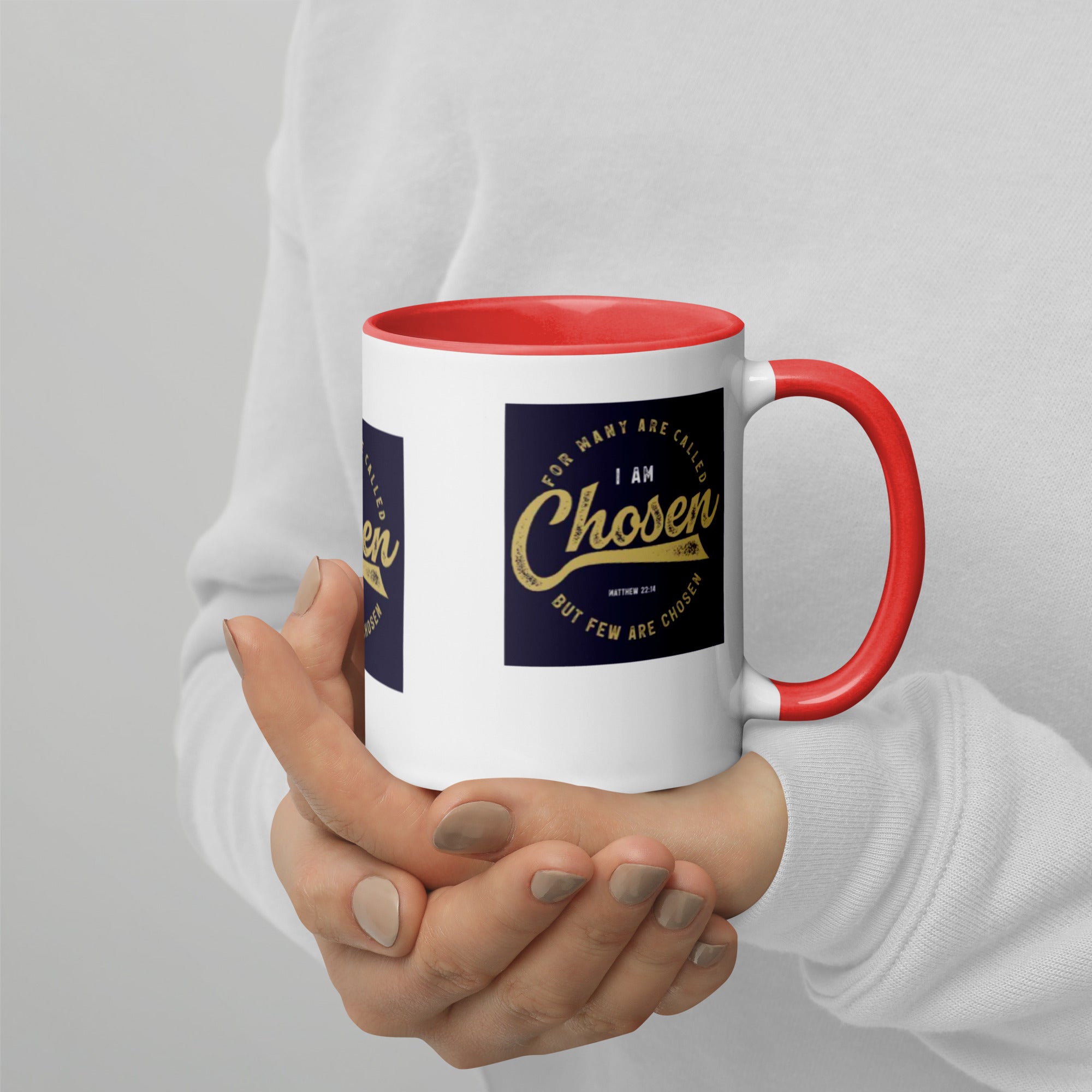 Custom Religious Coffee Mug with Color yellow gold Inside
