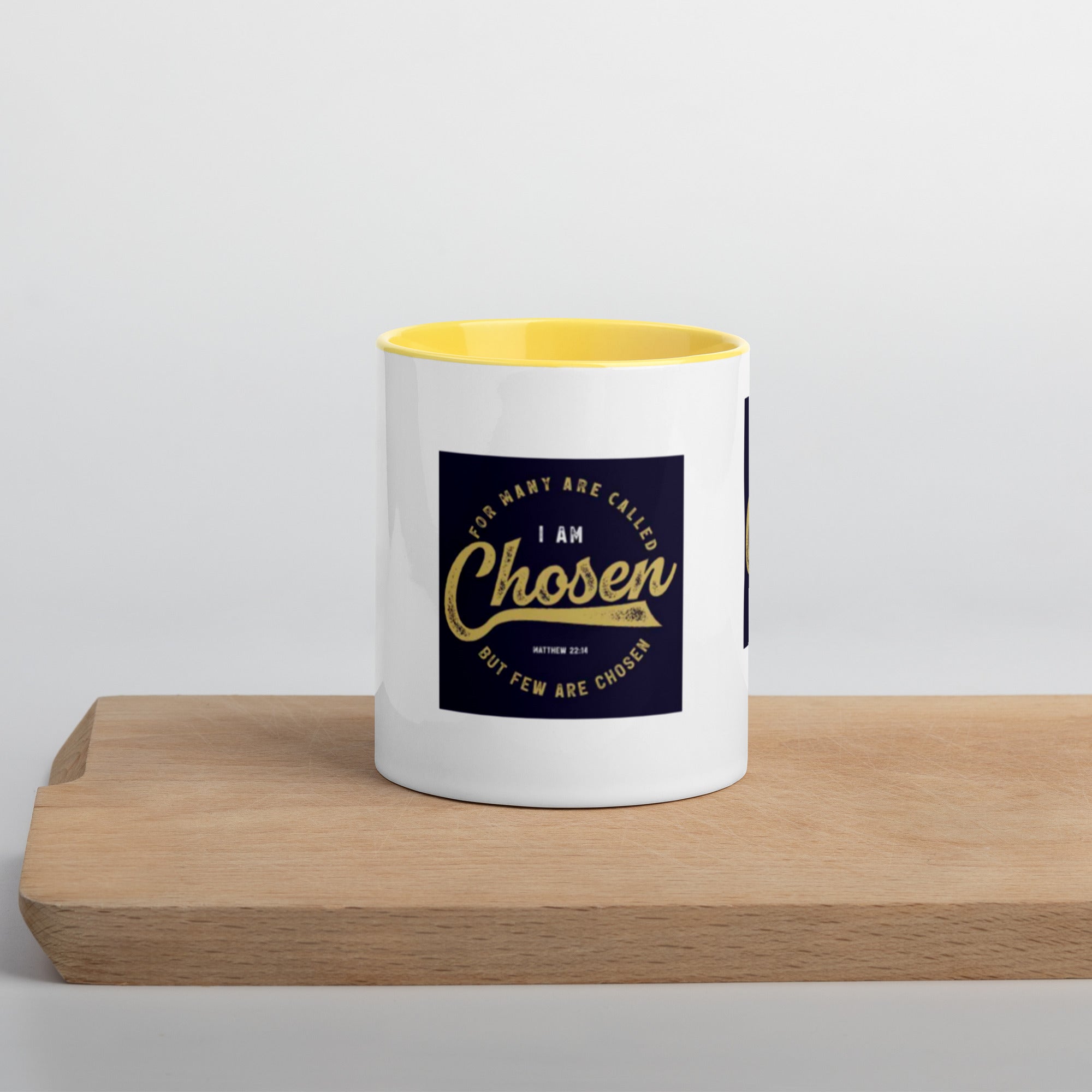 Custom Religious Coffee Mug with Color yellow gold Inside