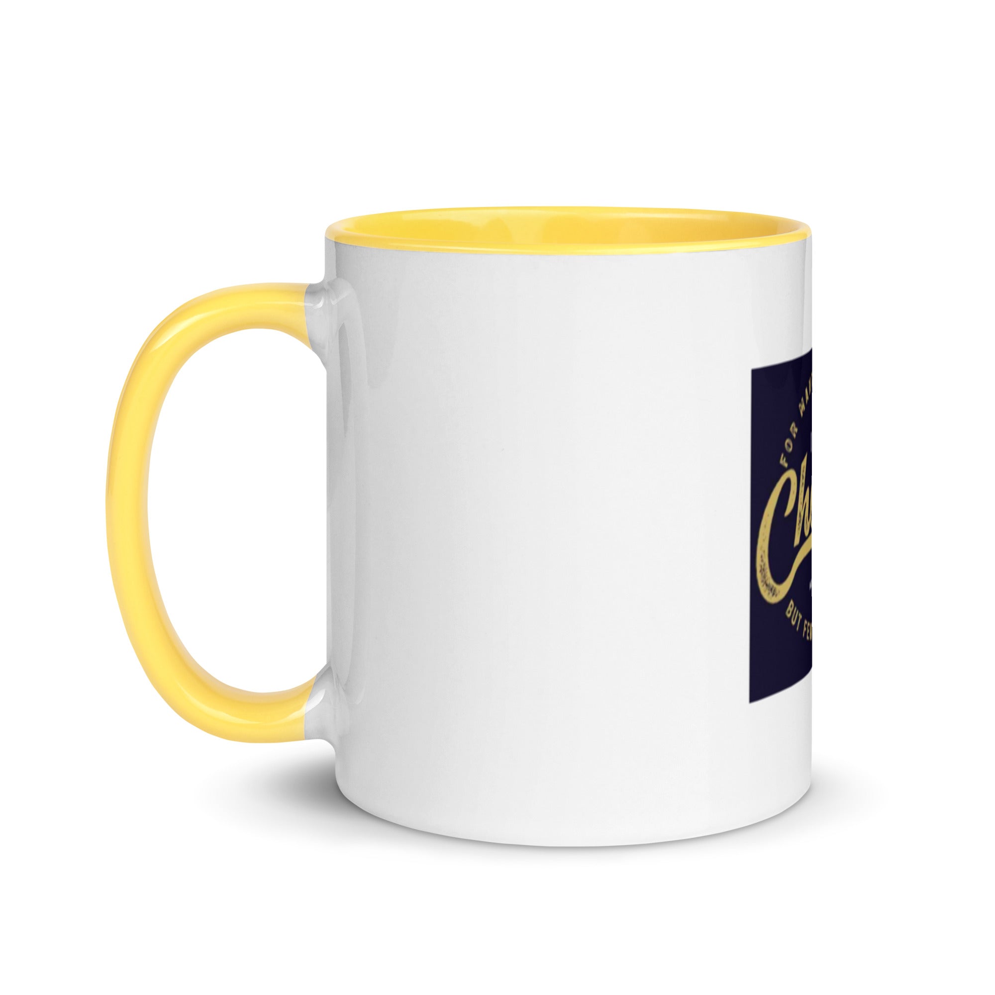 Custom Religious Coffee Mug with Color yellow gold Inside