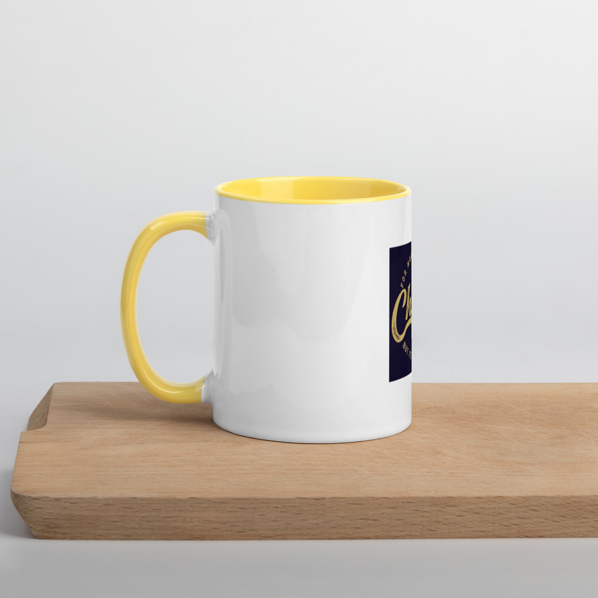 Custom Religious Coffee Mug with Color yellow gold Inside
