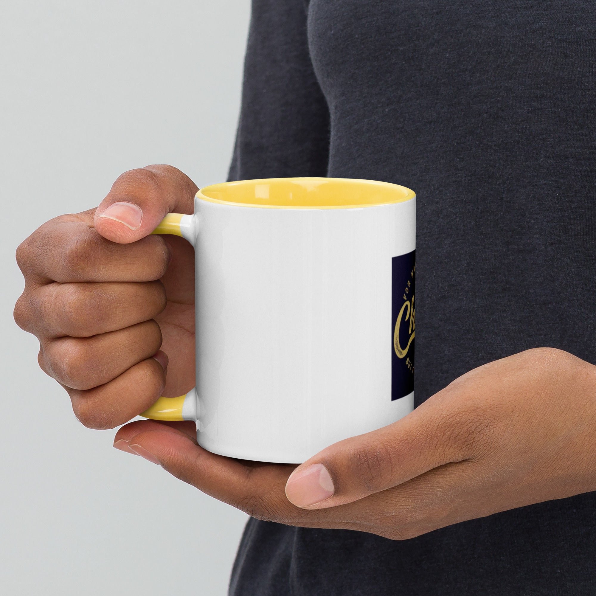 Custom Religious Coffee Mug with Color yellow gold Inside