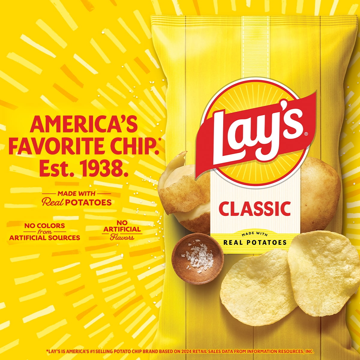 Lay's Sour Cream & Onion Flavor Potato Chips, 7.75 oz Bag