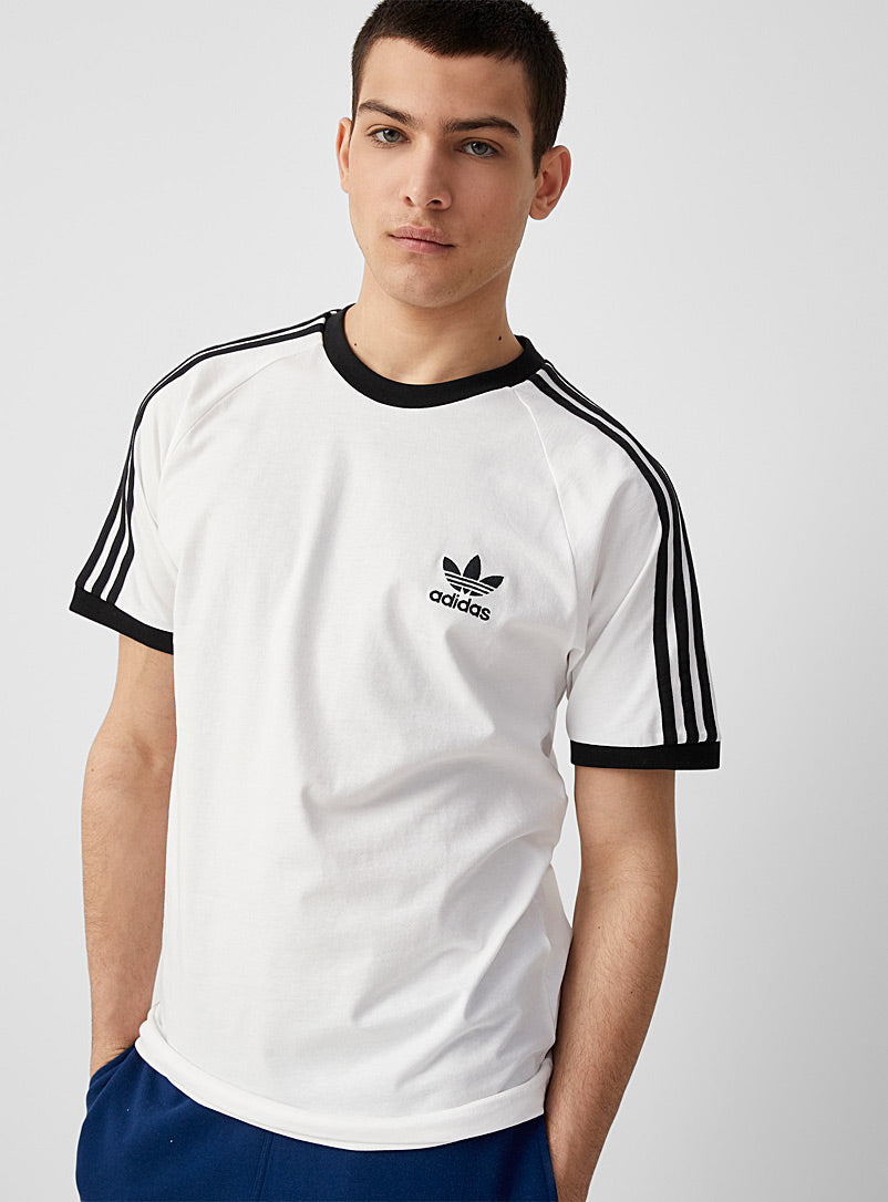 Black and White Men Outfit ringer tees Round Neck T-shirt
