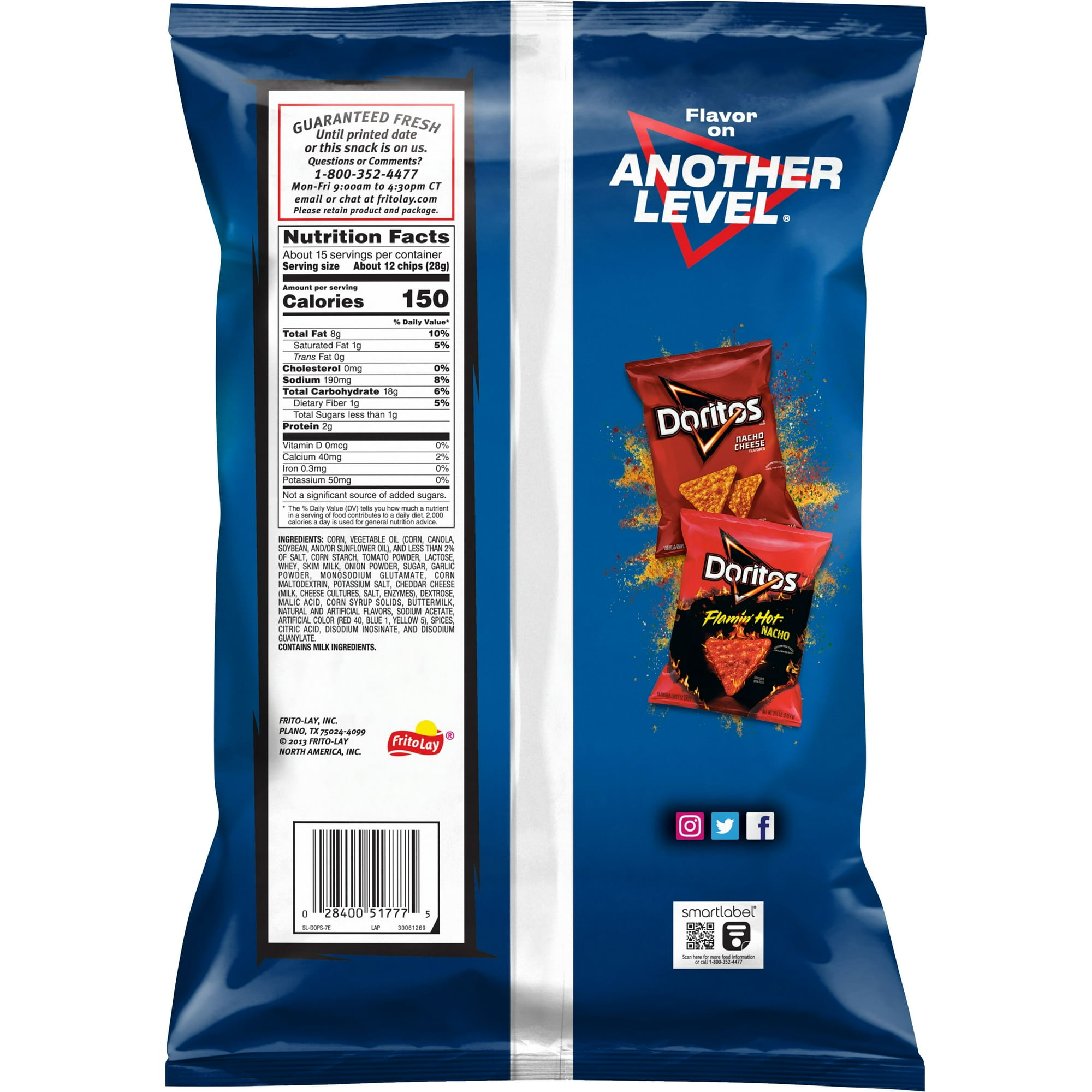 Doritos Cool Ranch Flavored Tortilla Chips, Party Size, 14.5 oz Bag