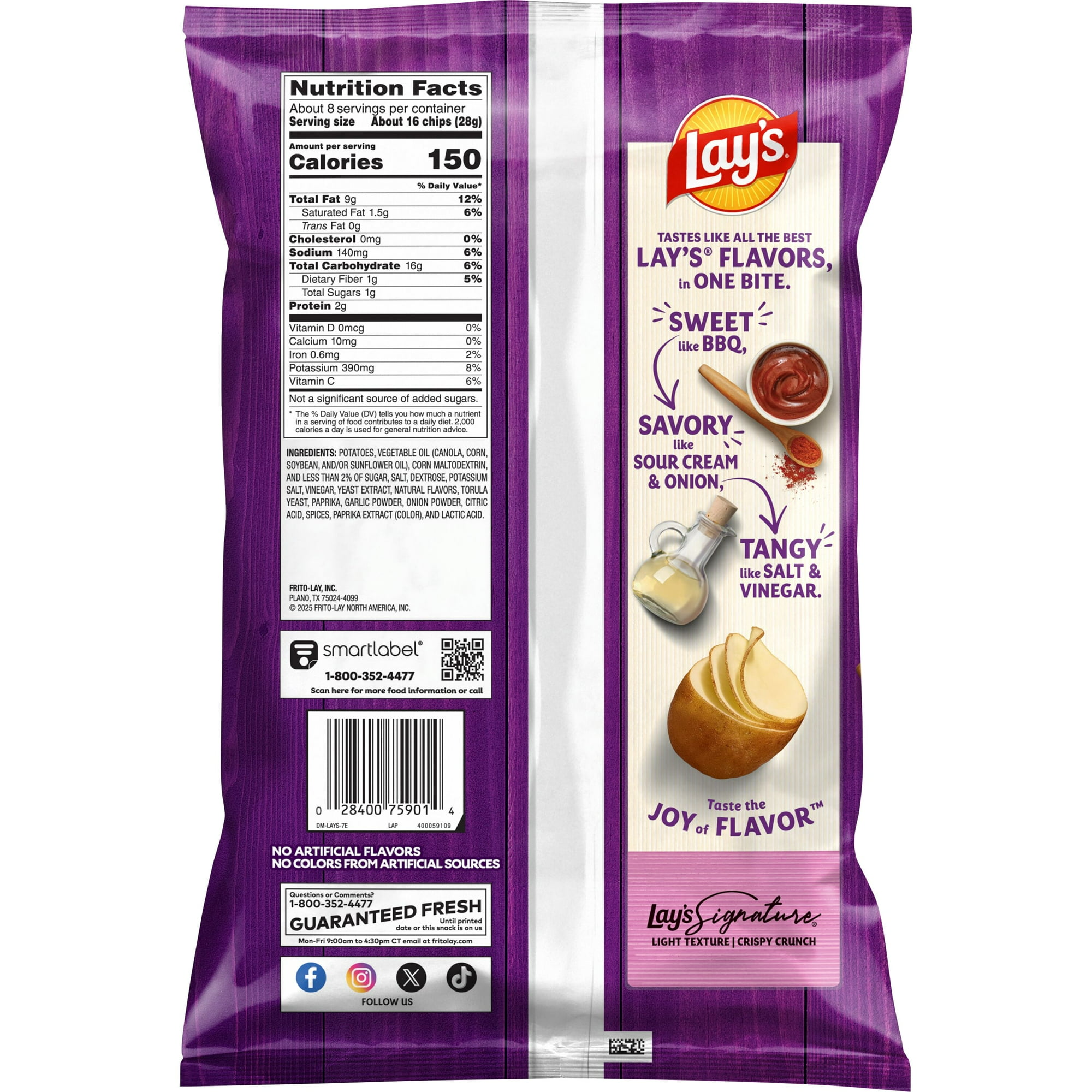 Lays All Dressed Potato Chips 7.75 oz Bag