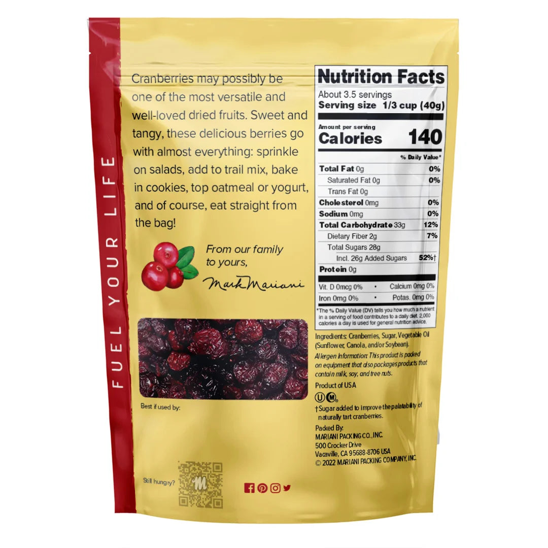 Mariani Dried Fruit, Premium Dried Cranberries, 5 oz