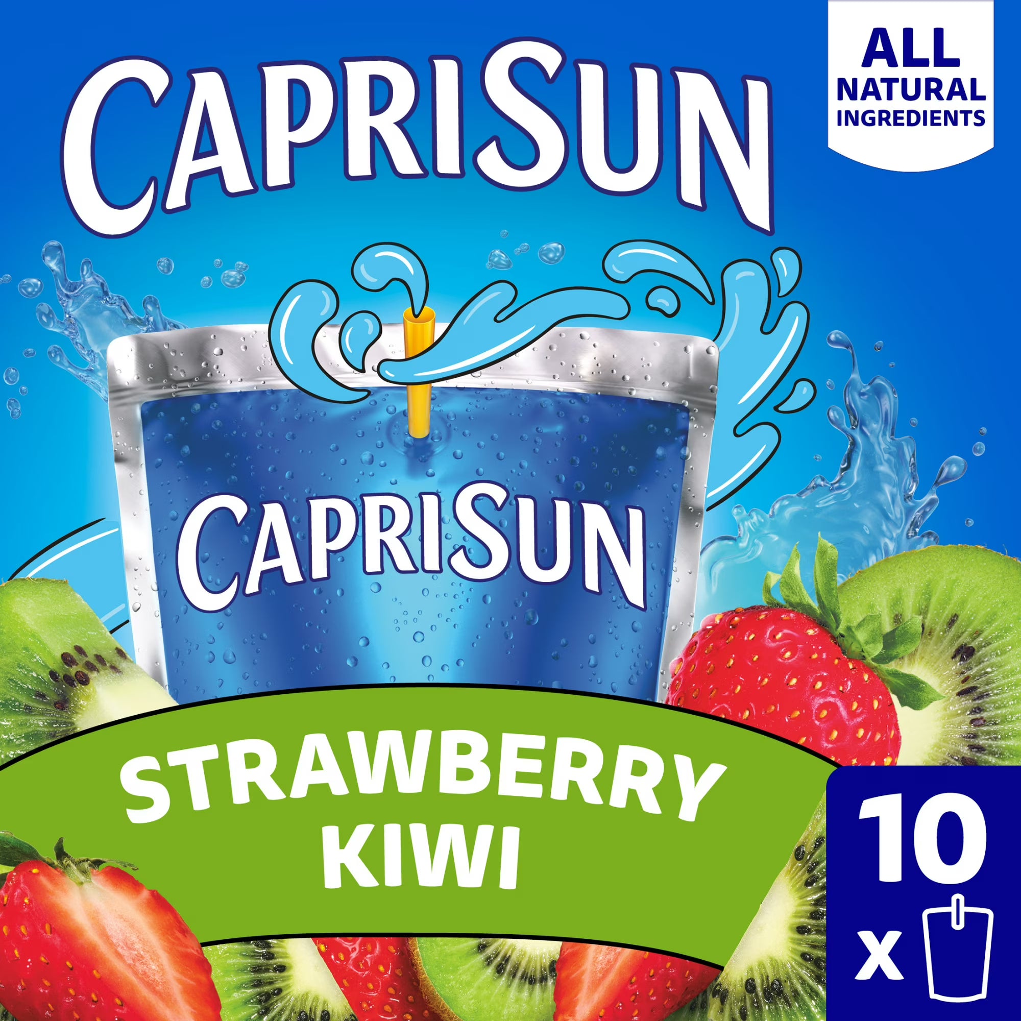 Capri Sun Strawberry Kiwi Flavored with other natural flavor Juice Drink Blend 10 ct Box 6 fl oz Pouches